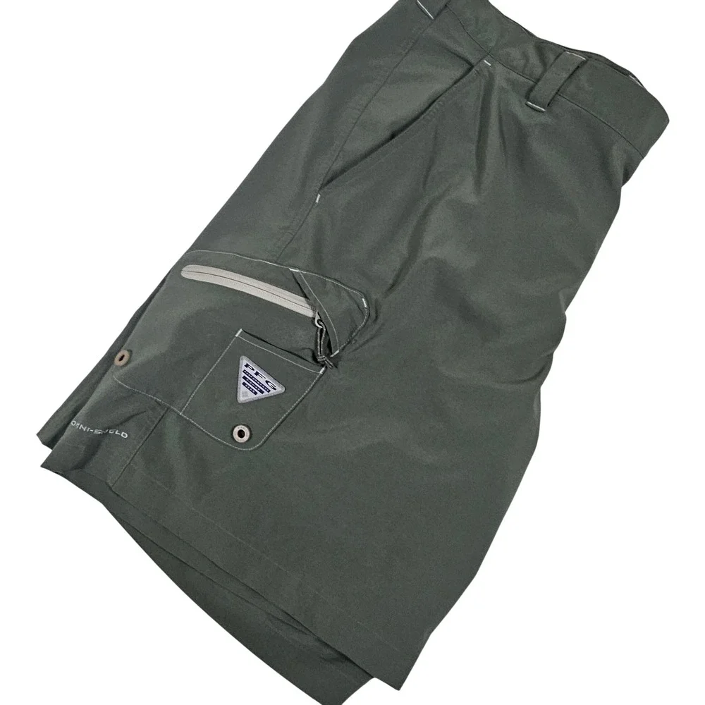 Columbia‎ PFG Mens Sage Green Performance Fishing Gear Shorts 42w FM1028 Stretch